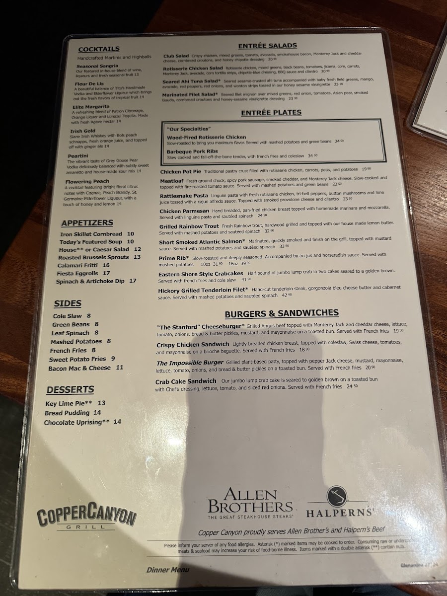 Copper Canyon Grill Menu - Image 3